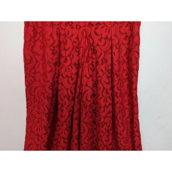 Anthropologie Moulinette Soeurs 4 Jaeda Red Floral Lace Wide-Leg Jumpsuit Crop - Picture 10 of 16